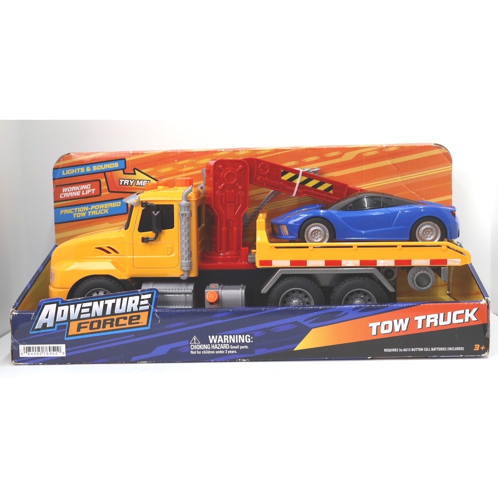 Adventure Force Tow Truck Toy Kids Unisex OS Yellow New Lights & Sounds Crane